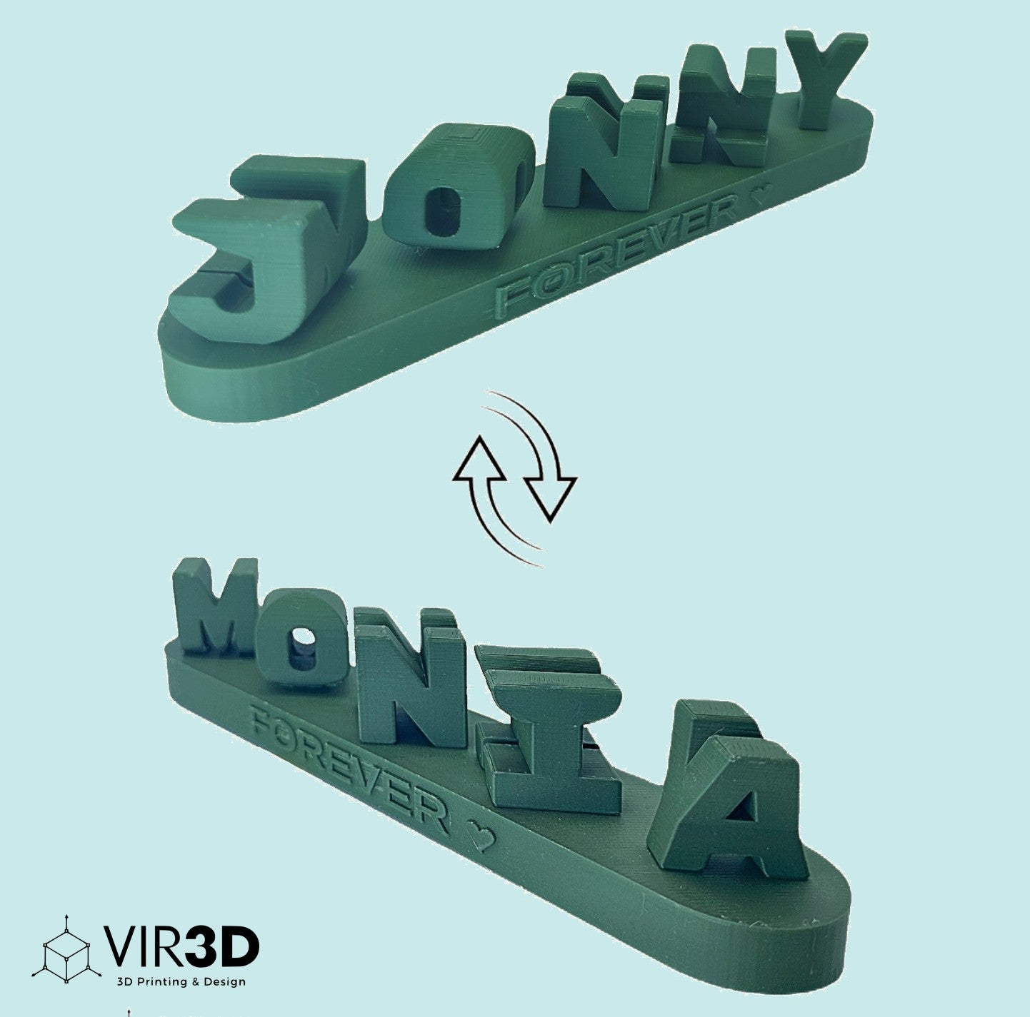 Ambigram | NV | Scritta 3D Personalizzata
