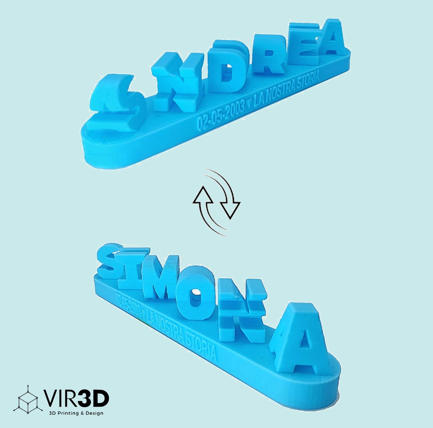 Ambigram | NV | Scritta 3D Personalizzata