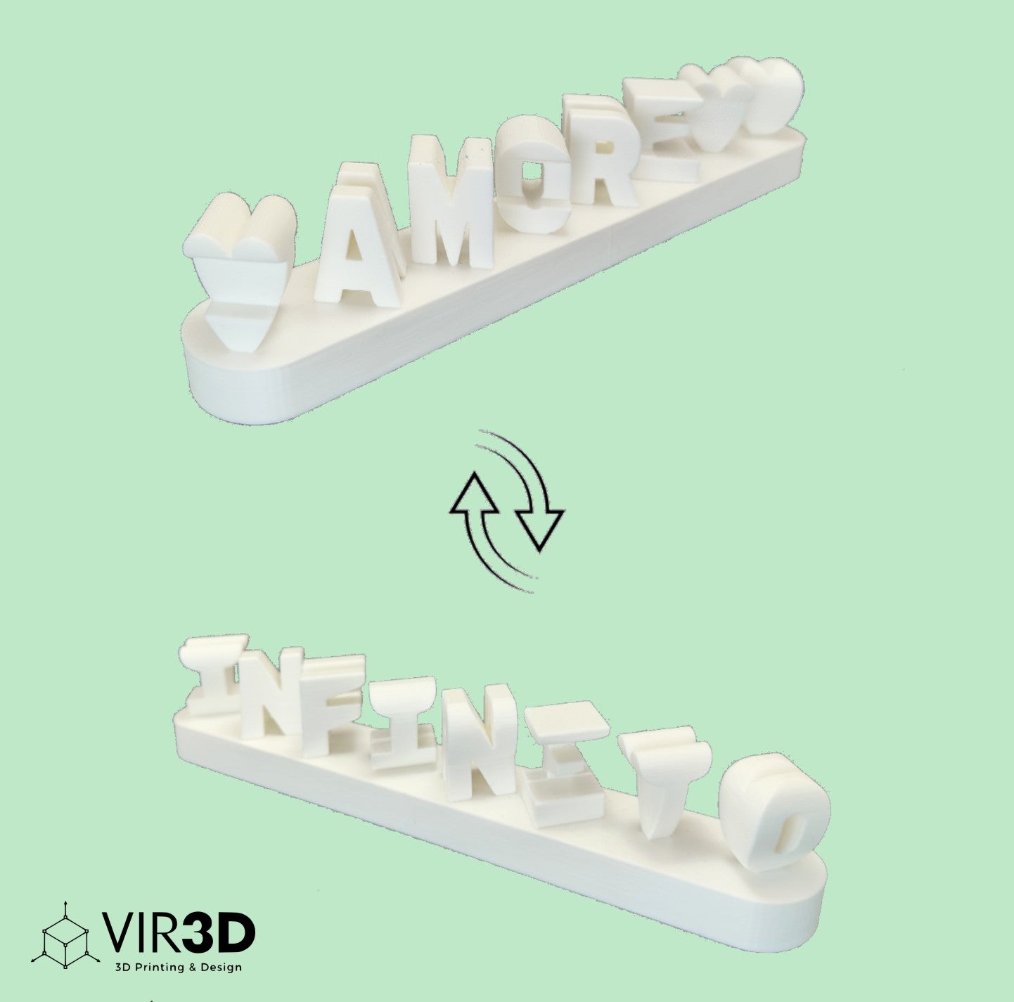 Ambigram | NV | Scritta 3D Personalizzata