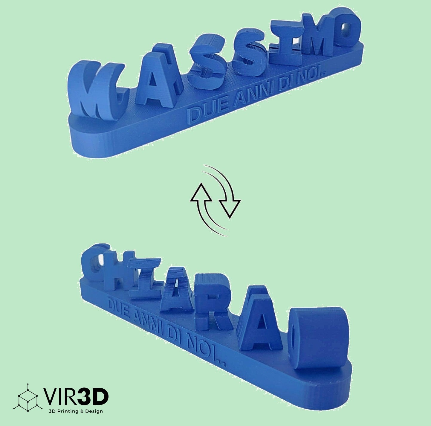 Ambigram | NV | Scritta 3D Personalizzata